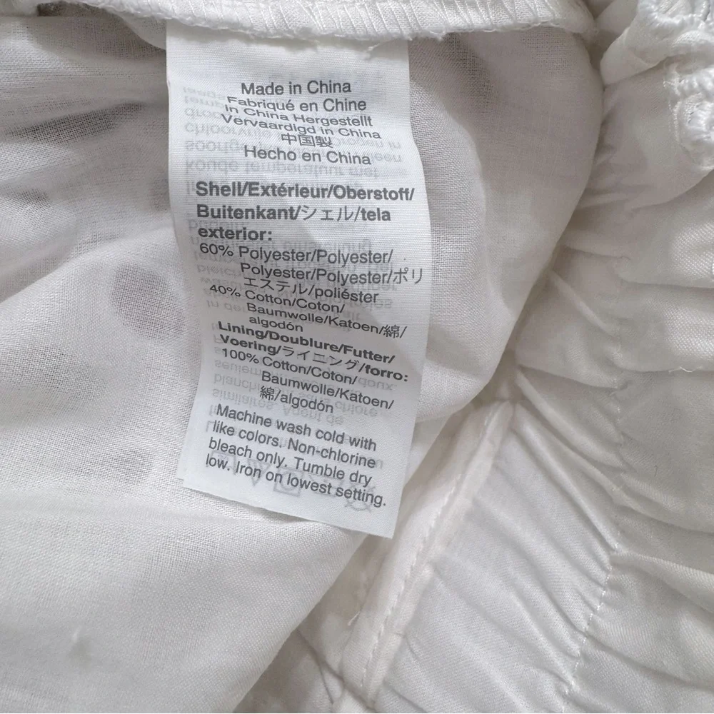 New J Crew White Tie-Waist Eyelet Wide Leg Pants‎ Sz 8